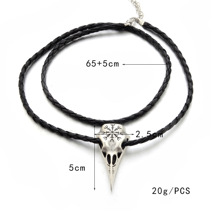 Crow Skull Pendant Necklace