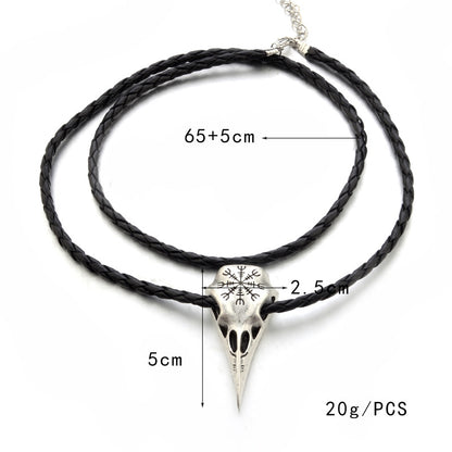 Crow Skull Pendant Necklace