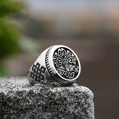 Stainless Steel Viking Tree Of Life Men's Ring