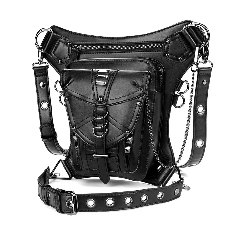 Medieval Retro Waist Bag Fanny Packs Steampunk Thigh Belt Bag Moto Drop Leg Bag Gothic Shoulder Milti-Wear Crossbody Bags