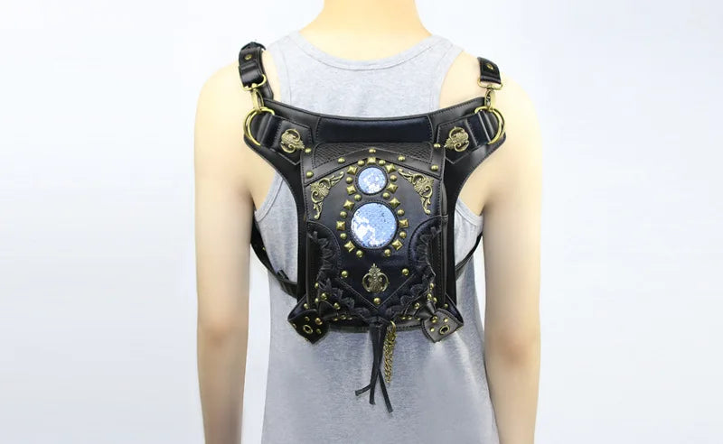 Medieval Retro Waist Bag Fanny Packs Steampunk Thigh Belt Bag Moto Drop Leg Bag Gothic Shoulder Milti-Wear Crossbody Bags