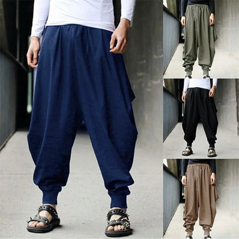 Medieval Renaissance Pirate Loose Pants Pirate Horseman Viking Cosplay Costume Adult Hip Hop Wide Leg Trousers Leisure Pants