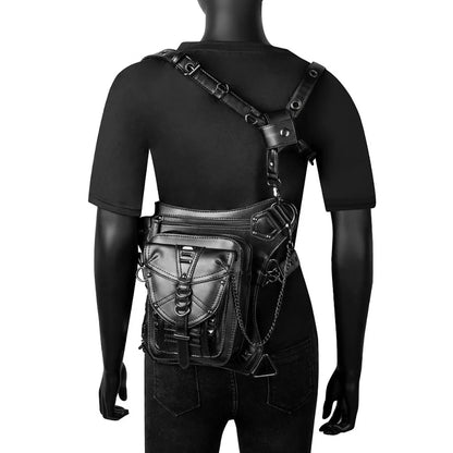 Medieval Retro Waist Bag Fanny Packs Steampunk Thigh Belt Bag Moto Drop Leg Bag Gothic Shoulder Milti-Wear Crossbody Bags