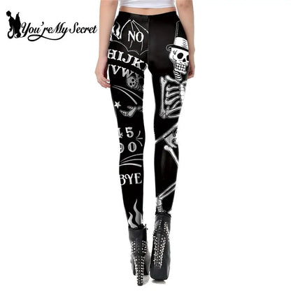 [You're My Secret] Ouija Board Leggings Women 3D Printed Trousers Satan Head Devil Leggins Fitness Workout Elastic Pants Legins