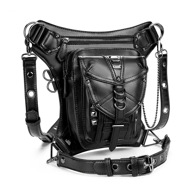 Medieval Retro Waist Bag Fanny Packs Steampunk Thigh Belt Bag Moto Drop Leg Bag Gothic Shoulder Milti-Wear Crossbody Bags