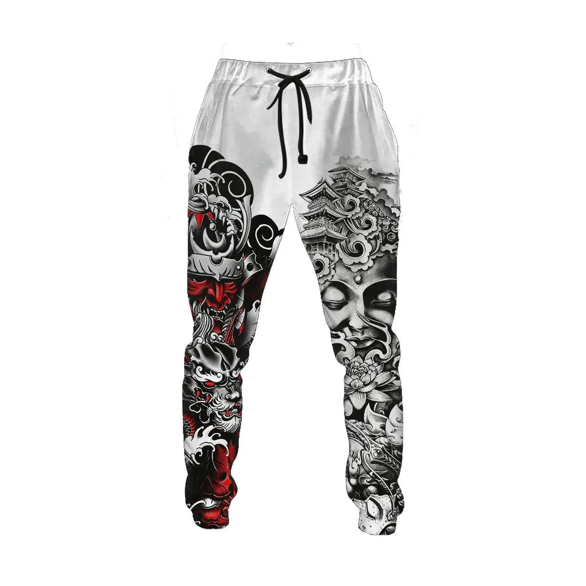 PLstar Cosmos Brand Mens Jogger Pants Samurai Oni Mask Tattoo 3D Printing Trousers Streetwear Unisex Casual Sweatpants MPK17