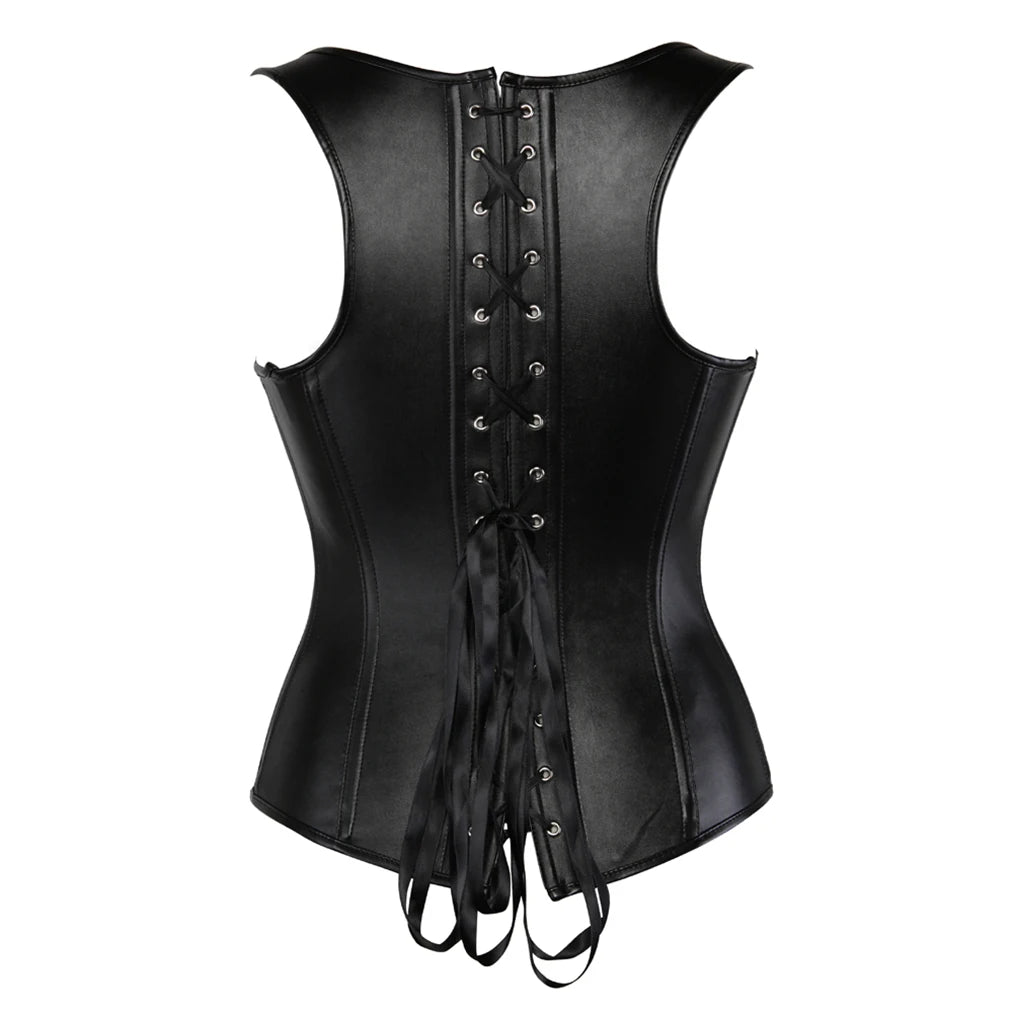 Off Shoulder Buckle Shirt Corset Woman Gothic Vest Corset Mujer Lingerie Corgested Bustiers Top Black Straps Locking Underwear