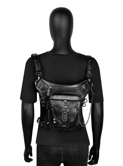 Medieval Retro Waist Bag Fanny Packs Steampunk Thigh Belt Bag Moto Drop Leg Bag Gothic Shoulder Milti-Wear Crossbody Bags