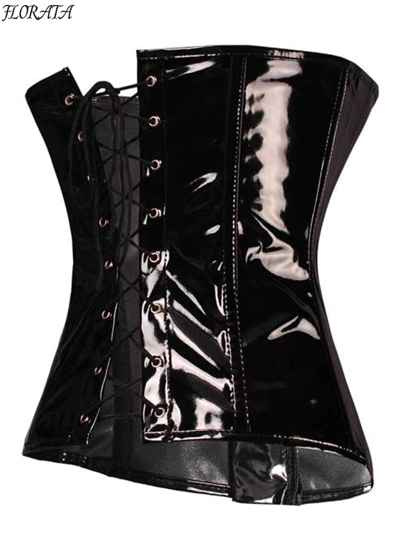 Fashion Ladies Corset Sexy Underbust Corsets And Bustiers Body Shaper Slimming PVC Lingerie Waist Trainning Tops Steampunk