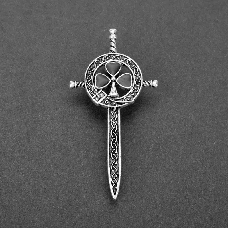 Outlander Jewelry Brooch Scotland Thistle Sword Brooch Pins With Fashion CelticKnot Kilt Brooch Outlander Jewelry For Men Women