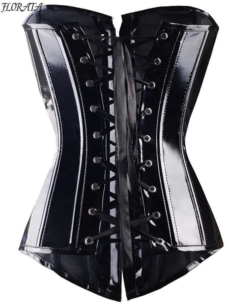 Fashion Ladies Corset Sexy Underbust Corsets And Bustiers Body Shaper Slimming PVC Lingerie Waist Trainning Tops Steampunk