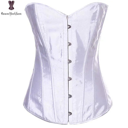 Pink Corset Simple Lolita Sexy Women Corsets Top Elastic Boned Bustier Overbust Gothic Corselet Lingerie Satin Women Clothing