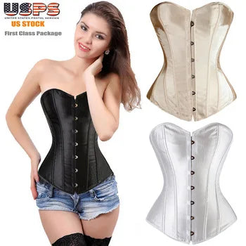 Fashion Ladies Corset Sexy Underbust Corsets And Bustiers Body Shaper Slimming PVC Lingerie Waist Trainning Tops Steampunk