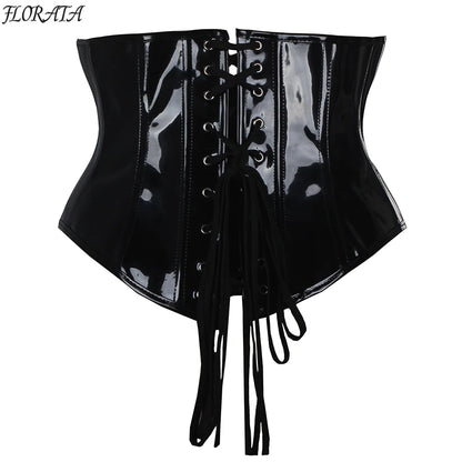 Fashion Ladies Corset Sexy Underbust Corsets And Bustiers Body Shaper Slimming PVC Lingerie Waist Trainning Tops Steampunk