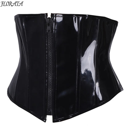 Fashion Ladies Corset Sexy Underbust Corsets And Bustiers Body Shaper Slimming PVC Lingerie Waist Trainning Tops Steampunk