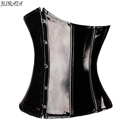 Fashion Ladies Corset Sexy Underbust Corsets And Bustiers Body Shaper Slimming PVC Lingerie Waist Trainning Tops Steampunk