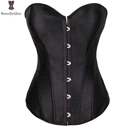 Pink Corset Simple Lolita Sexy Women Corsets Top Elastic Boned Bustier Overbust Gothic Corselet Lingerie Satin Women Clothing