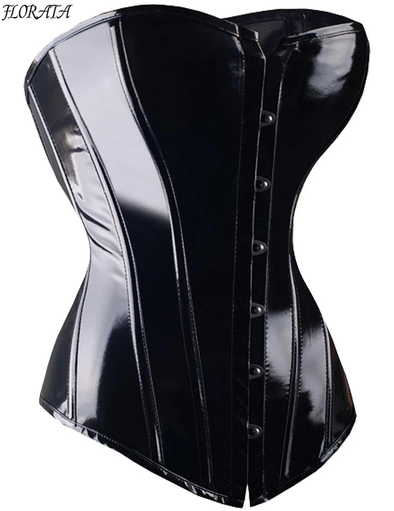 Fashion Ladies Corset Sexy Underbust Corsets And Bustiers Body Shaper Slimming PVC Lingerie Waist Trainning Tops Steampunk