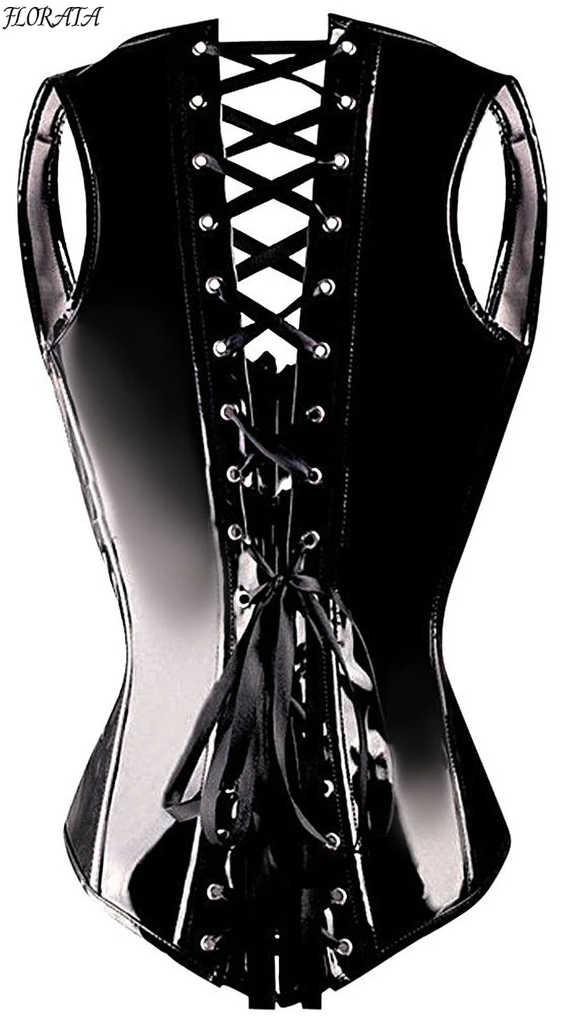 Fashion Ladies Corset Sexy Underbust Corsets And Bustiers Body Shaper Slimming PVC Lingerie Waist Trainning Tops Steampunk