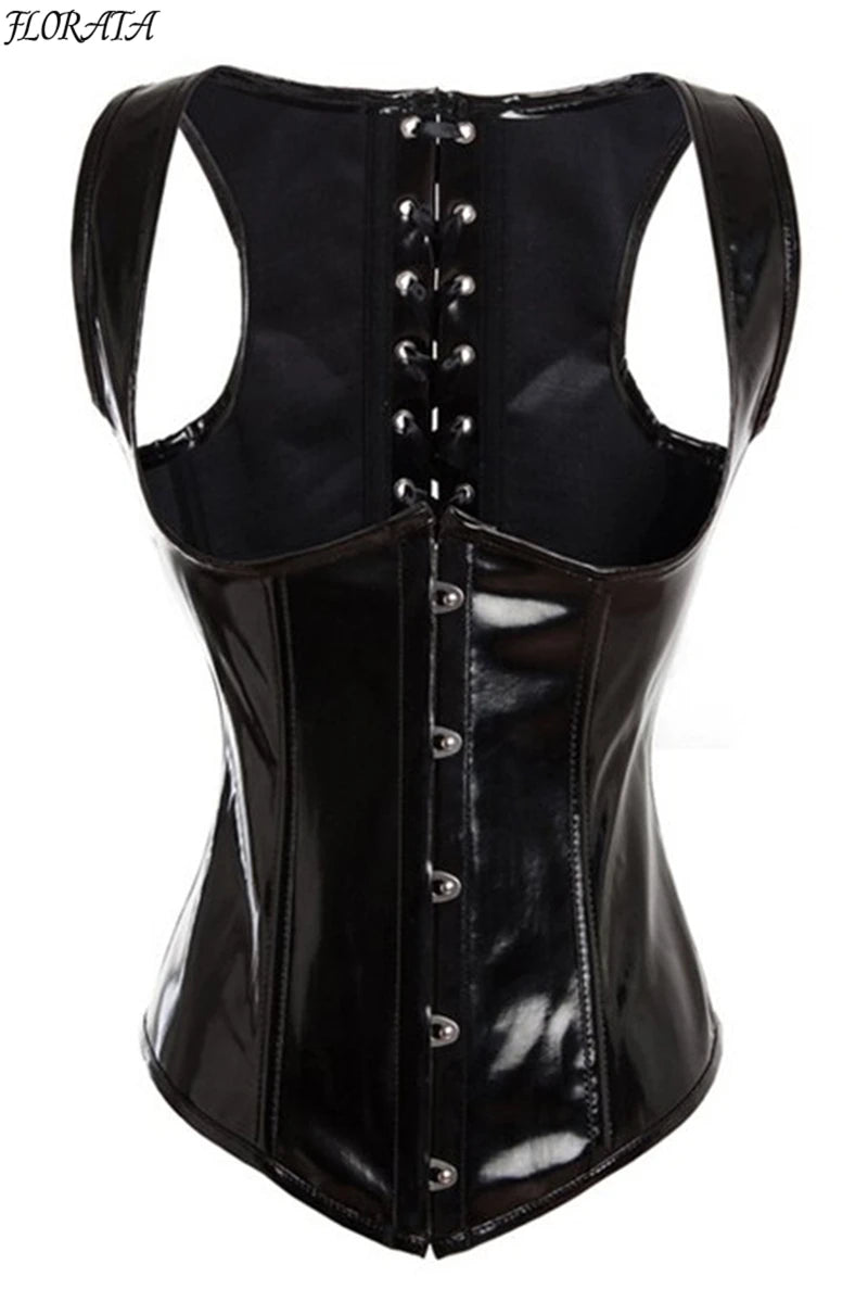 Fashion Ladies Corset Sexy Underbust Corsets And Bustiers Body Shaper Slimming PVC Lingerie Waist Trainning Tops Steampunk