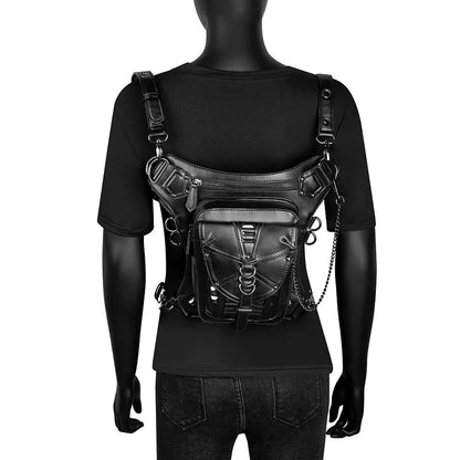 Medieval Retro Waist Bag Fanny Packs Steampunk Thigh Belt Bag Moto Drop Leg Bag Gothic Shoulder Milti-Wear Crossbody Bags