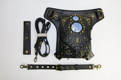 Medieval Retro Waist Bag Fanny Packs Steampunk Thigh Belt Bag Moto Drop Leg Bag Gothic Shoulder Milti-Wear Crossbody Bags