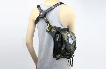 Medieval Retro Waist Bag Fanny Packs Steampunk Thigh Belt Bag Moto Drop Leg Bag Gothic Shoulder Milti-Wear Crossbody Bags