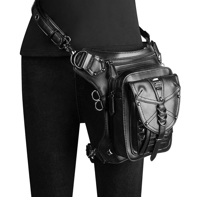 Medieval Retro Waist Bag Fanny Packs Steampunk Thigh Belt Bag Moto Drop Leg Bag Gothic Shoulder Milti-Wear Crossbody Bags