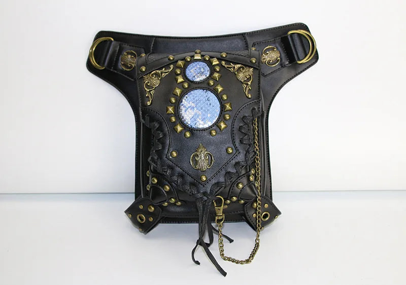 Medieval Retro Waist Bag Fanny Packs Steampunk Thigh Belt Bag Moto Drop Leg Bag Gothic Shoulder Milti-Wear Crossbody Bags