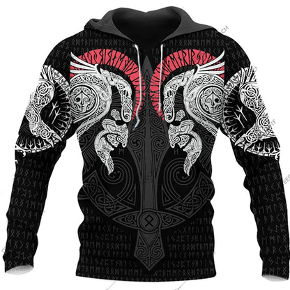 3D Printed Sweatshirt Long Sleeve Hoodie Totem Print Long Sleeves Hoodie Men