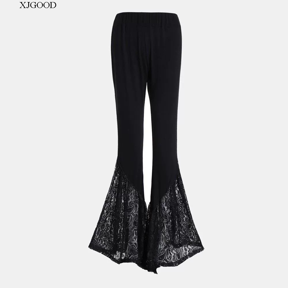 Women's Solid Lace Patchwork Casual Pants