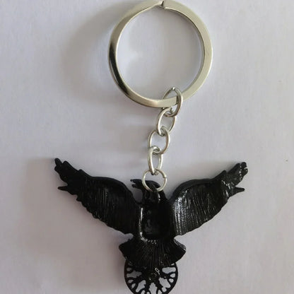 New Exquisite Fashion Retro Gothic Black Viking Amulet Crow Pendant Keychain For Men And Women Jewelry Accessories Wholesale