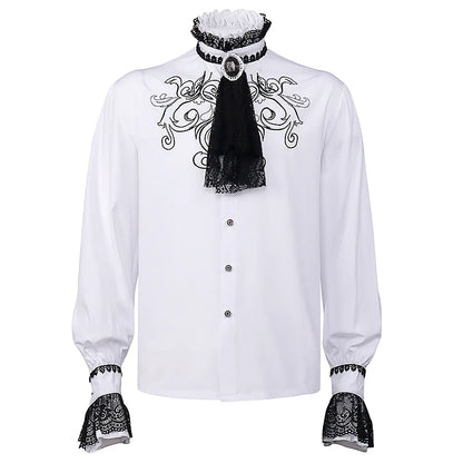 Medieval Prince Cosplay Vest Renaissance Victorian Noble Dress Up Costume Steampunk Frock Shirt Tailcoat Vintage Trousers