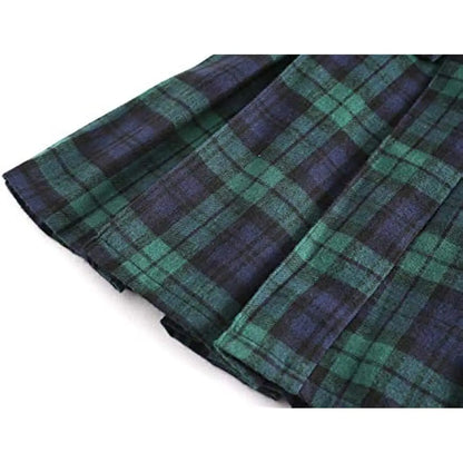 Mens Utility Kilt Pin Scottish Black & Irish Tartan Hybrid Royal Stewart Kilt Pin with Pockets