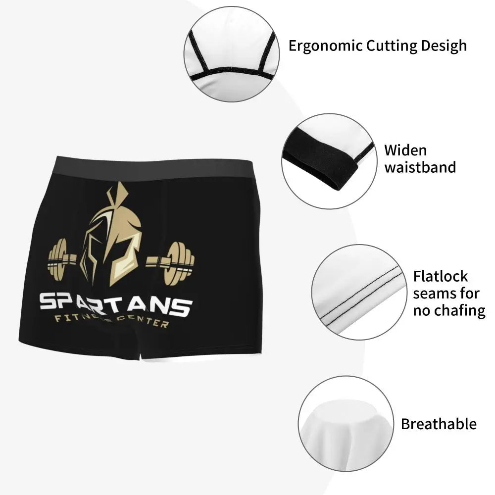 Male Novelty Sparta Spirit Spartan Helmet Underwear Boxer Briefs Breathable Shorts Panties Underpants