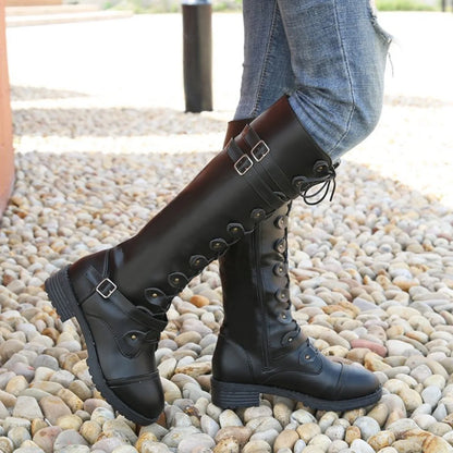 Women Knee High Boots Autumn Winter  Sexy Steampunk Shoes Women Fashion Retro Buckle Comfortable Boots Women Zapatos De Mujer