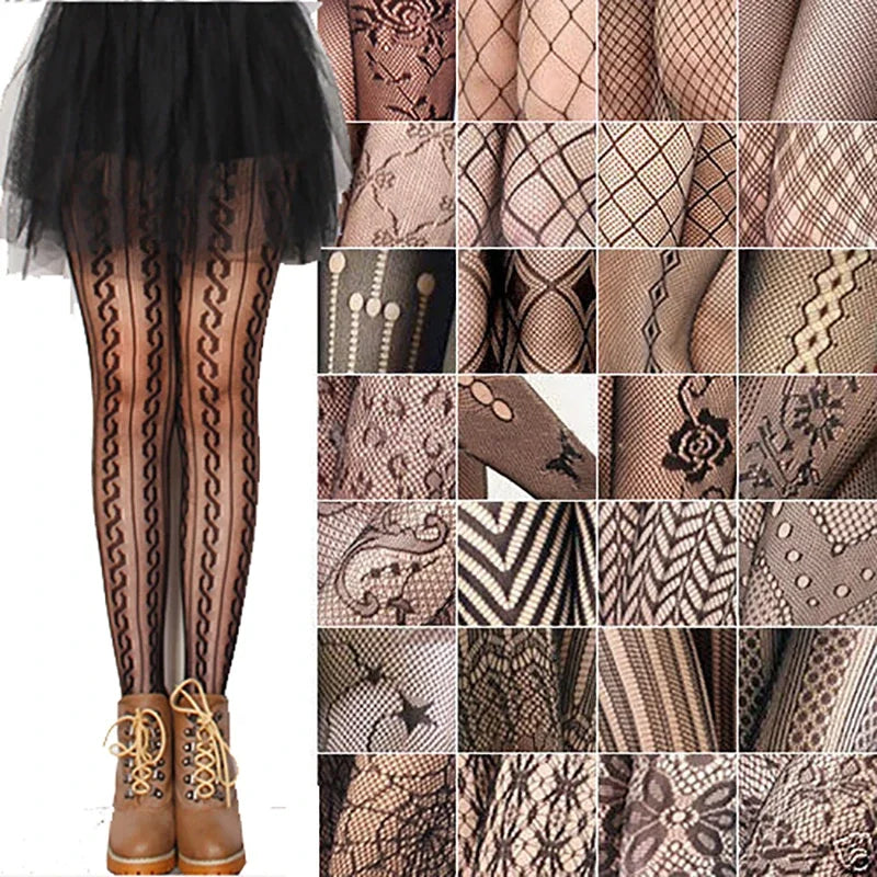 Woman Girls Gothic Cartoon Fishnet Stockings Snake Kuromies Skull Socks Mesh Tights Panties Lolita Plus Size Pantyhose Leggings