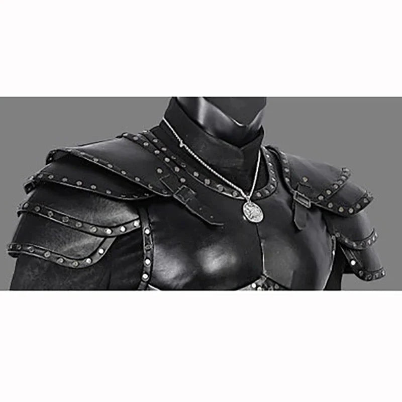 Medieval Viking Pirate Shoulder Armor Gladiator Knight Warrior Pauldrons Gothic Steampunk PU Leather Armour Cosplay Costume LARP