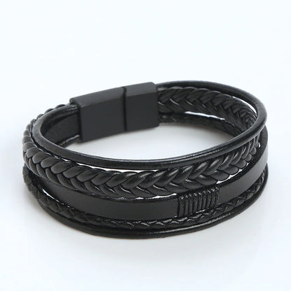 Men Genuine Leather Bracelets Multilayer Braided Rope Bracelets for Man Jewelry Bracelet Homme