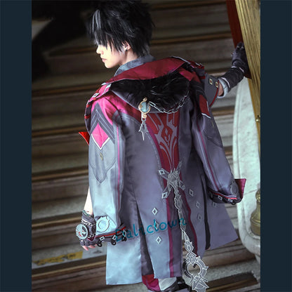 Game GenshinImpact Wriothesley Cosplay Costume Fontaine Wriothesley Wig Shoes Steampunk Clothes Anime Punk Uniform Suit Outfit