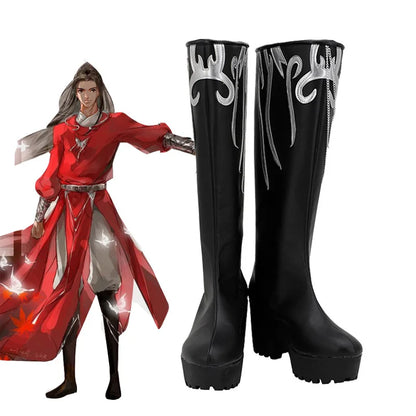 Anime Tian Guan Ci Fu Cosplay Costume Xie Lian Shoes Halloween Props Xie Lian Hua Cheng White Black High heels Shoes Boots