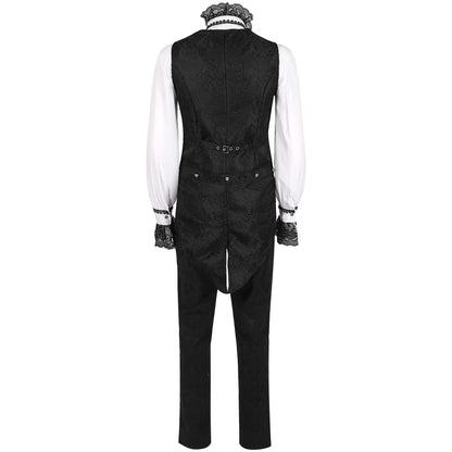 Medieval Prince Cosplay Vest Renaissance Victorian Noble Dress Up Costume Steampunk Frock Shirt Tailcoat Vintage Trousers