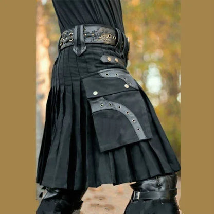 IOOTIANY Medieval Scottish Mens Kilt Dress Renaissance Traditional Skirt Metal Classic Skirts Steampunk Saias Cosplay Costumes