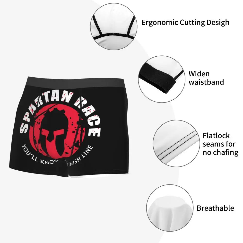 Male Novelty Sparta Spirit Spartan Helmet Underwear Boxer Briefs Breathable Shorts Panties Underpants