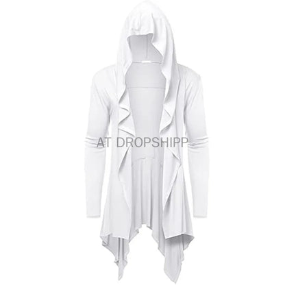 Medieval Retro Steampunk Hooded Cardigan Jacket Halloween Cosplay Costume Stage Dressup Festival Play Anime Cosplay