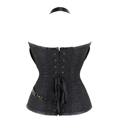 Medieval Viking Pirate Costume Women Bustiers Corsets  Gothic Leather Overbust Corselet Steampunk Corset Vest Bustiers