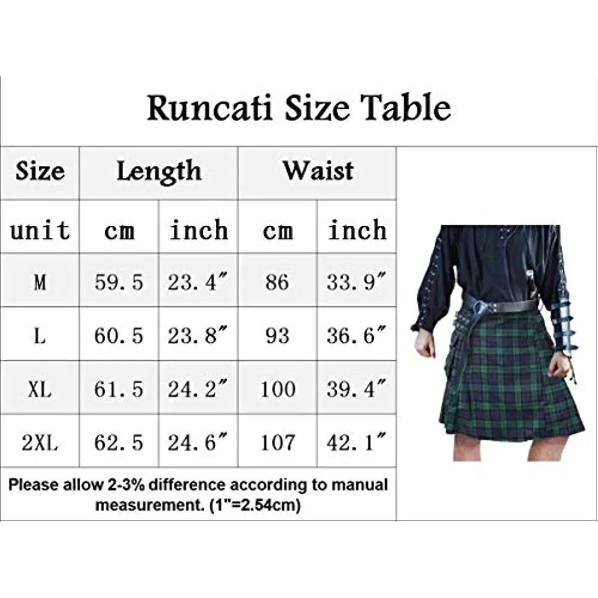 Mens Utility Kilt Pin Scottish Black & Irish Tartan Hybrid Royal Stewart Kilt Pin with Pockets