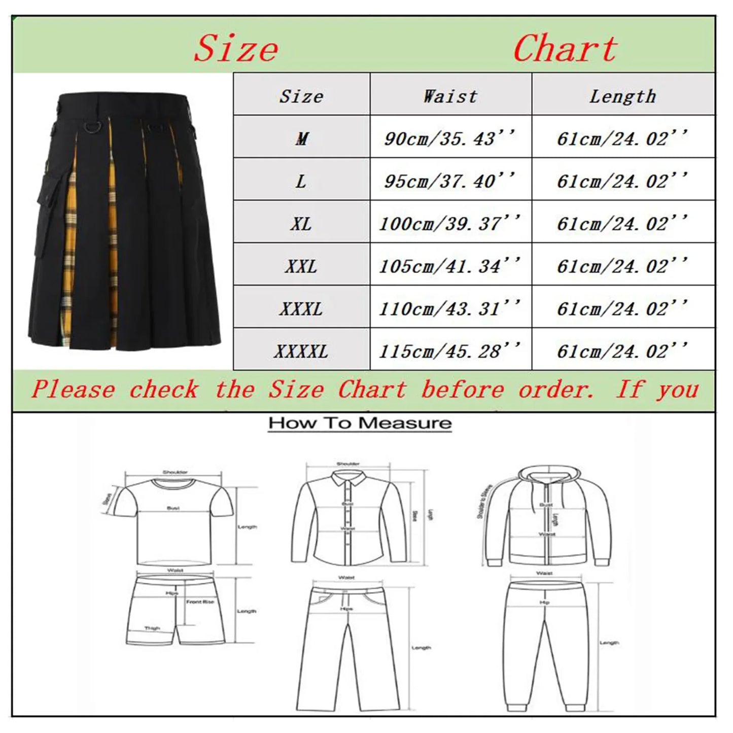 Men'S Fashion Scottish Retro Kilt Cosplay Pleated Casual Scottish Style Plaid Contrast Highland Pocket Traditional Utility Skirt