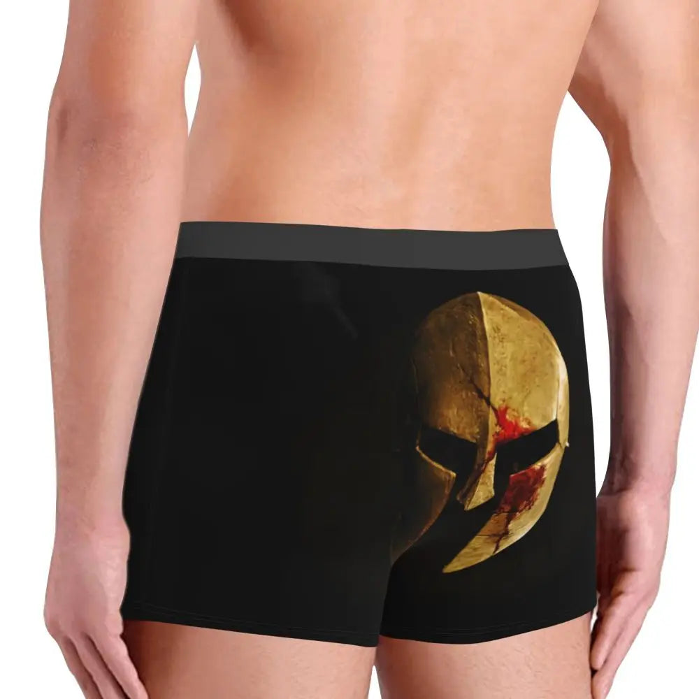 Male Novelty Sparta Spirit Spartan Helmet Underwear Boxer Briefs Breathable Shorts Panties Underpants