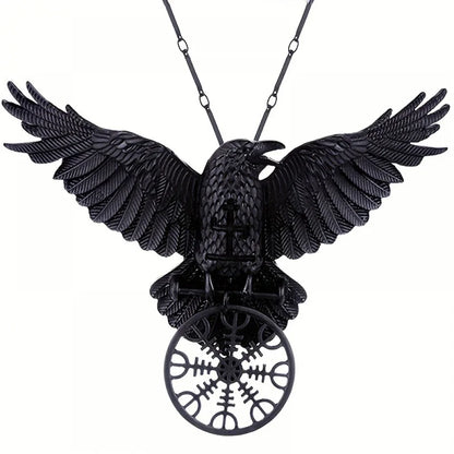 New Exquisite Fashion Retro Gothic Black Viking Amulet Crow Pendant Keychain For Men And Women Jewelry Accessories Wholesale